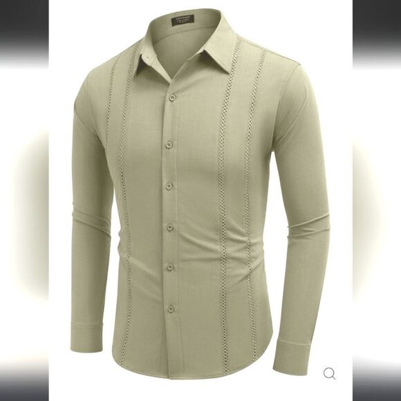 Coofandy embroidered Guayabera  long sleeve sz 2xl - Picture 11 of 12